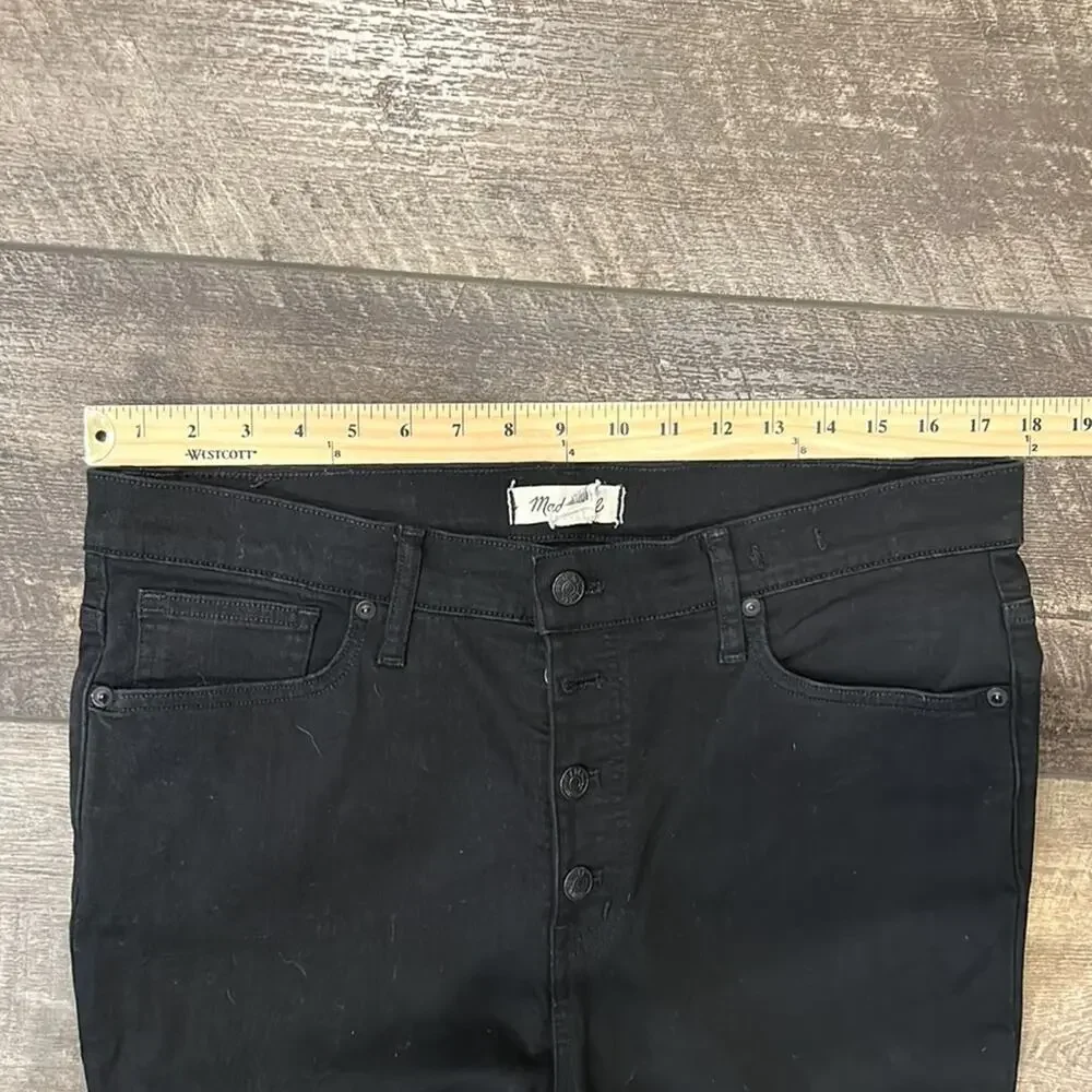 MADEWELL Black 9" Mid Rise Skinny Leg Button Fly Jeans Size 32 - Picture 6 of 7